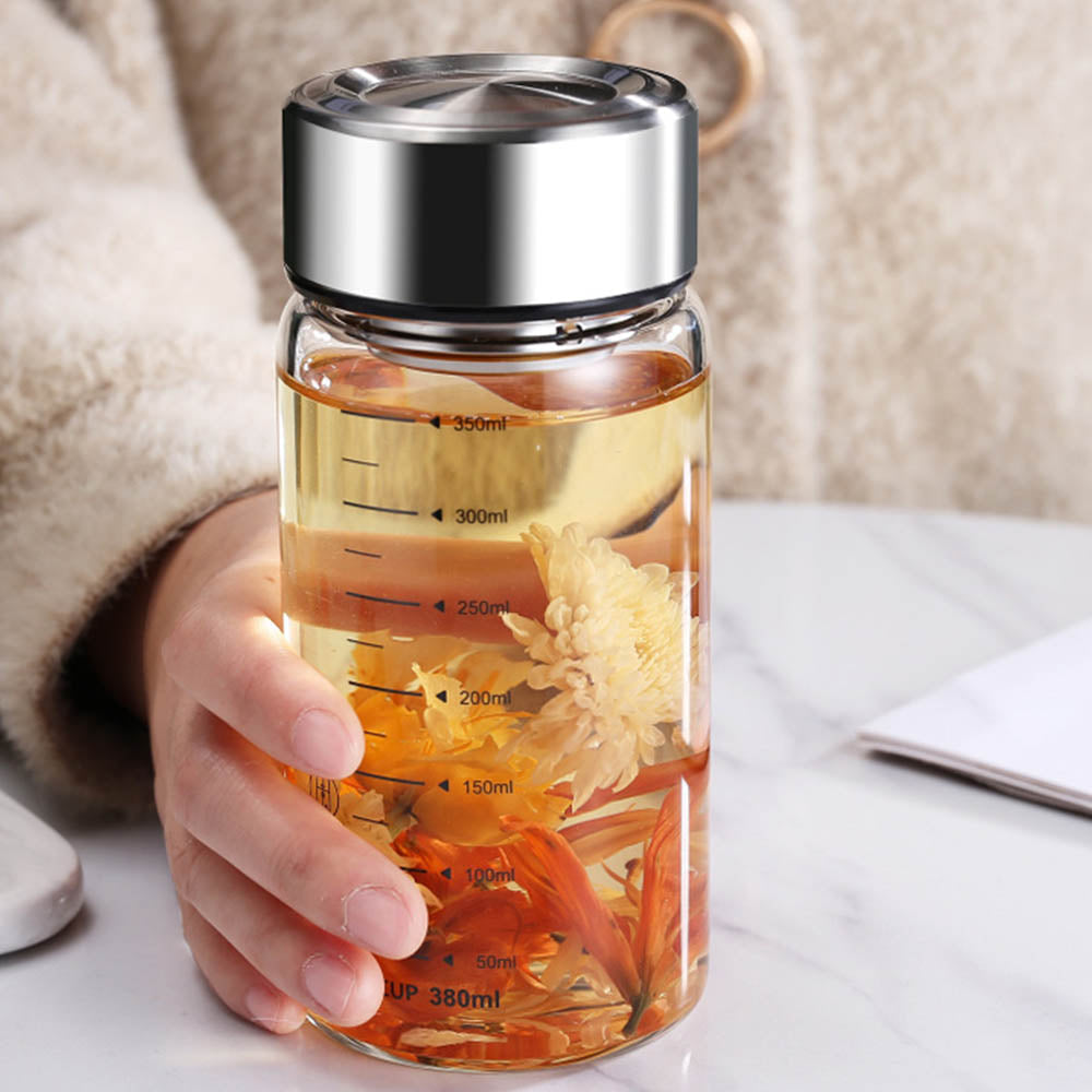 Petite Gourde en Verre Filtre Inox 350ml