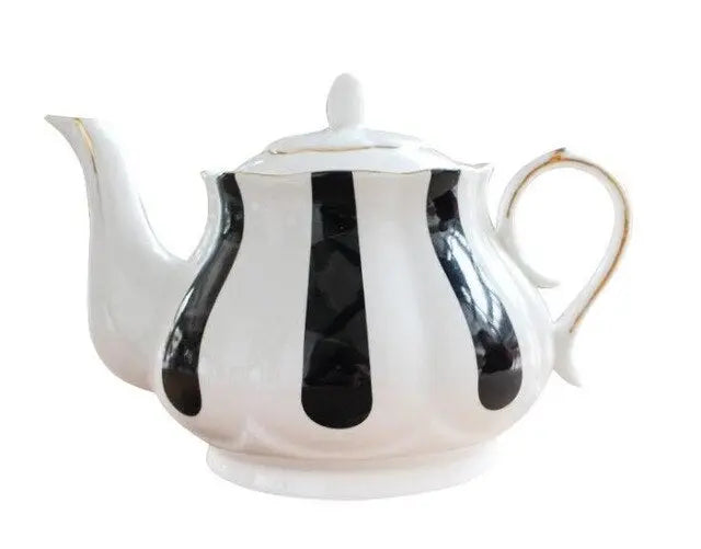 Théière Anglaise en Porcelaine Bandes Noires 860ML