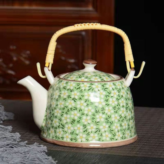 Théière Chinoise en Porcelaine Verte Pastel 900ML
