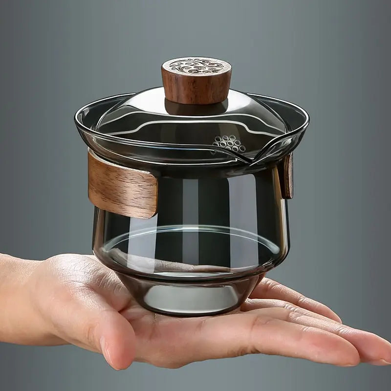 Théière Gaiwan Luxueuse en Verre 230ML