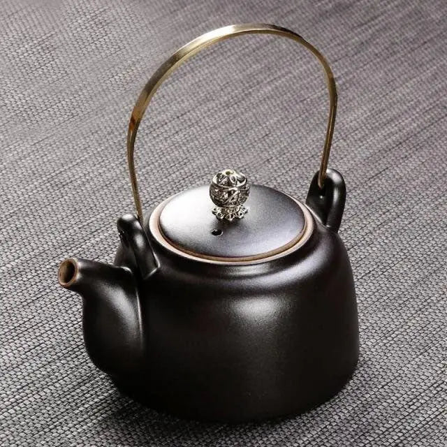 Théière Japonaise en Céramique Ancienne Noire 300ML