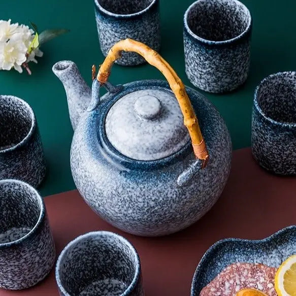 Théière Japonaise en Céramique Grise Bambou 500ML